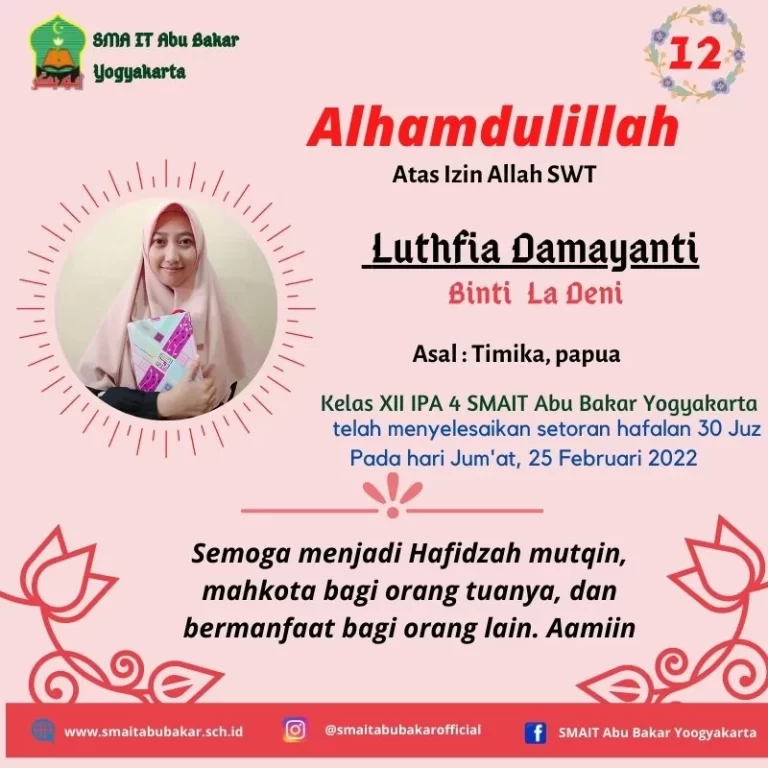 Read more about the article Semoga Menjadi Hafidzah Mutqin “Luthfia Damayanti”